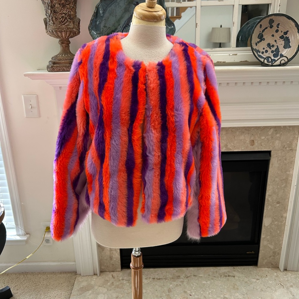 Hot & Delicious Multicolor Faux Fur Cropped Jacket